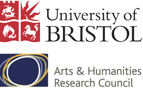 Logos for University of Bristol and Arts & Humanities Research Council